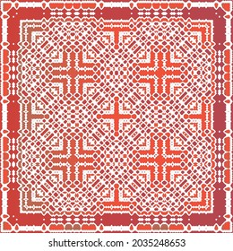 Antique talavera tiles patchwork. Vector seamless pattern elements. Bathroom design. Red mexican ornamental  decor for bags, smartphone cases, T-shirts, linens or scrapbooking.