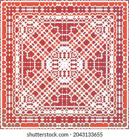 Antique talavera tiles patchwork. Vector seamless pattern elements. Bathroom design. Red mexican ornamental  decor for bags, smartphone cases, T-shirts, linens or scrapbooking.