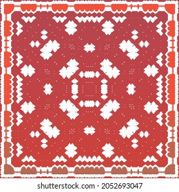 Antique talavera tiles patchwork. Vector seamless pattern elements. Bathroom design. Red mexican ornamental  decor for bags, smartphone cases, T-shirts, linens or scrapbooking.