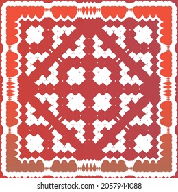 Antique talavera tiles patchwork. Vector seamless pattern elements. Bathroom design. Red mexican ornamental  decor for bags, smartphone cases, T-shirts, linens or scrapbooking.