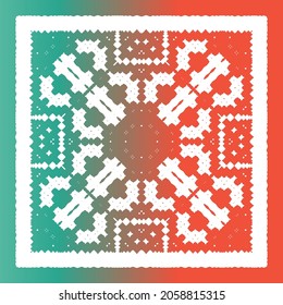 Antique talavera tiles patchwork. Vector seamless pattern trellis. Creative design. Red mexican ornamental  decor for bags, smartphone cases, T-shirts, linens or scrapbooking.
