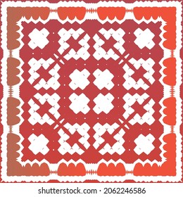 Antique talavera tiles patchwork. Vector seamless pattern elements. Bathroom design. Red mexican ornamental  decor for bags, smartphone cases, T-shirts, linens or scrapbooking.