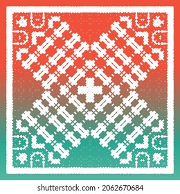 Antique talavera tiles patchwork. Vector seamless pattern trellis. Creative design. Red mexican ornamental  decor for bags, smartphone cases, T-shirts, linens or scrapbooking.
