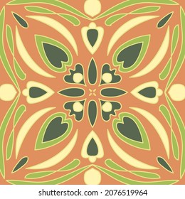 Antique talavera tiles patchwork. Vector seamless pattern arabesque. Seamless striped pattern in Aztec style. Vintage boho style.
