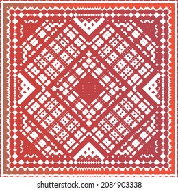 Antique talavera tiles patchwork. Vector seamless pattern elements. Bathroom design. Red mexican ornamental  decor for bags, smartphone cases, T-shirts, linens or scrapbooking.