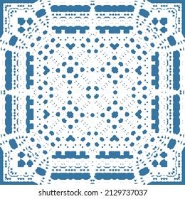 Antique talavera tiles patchwork. Vector seamless pattern arabesque. Bathroom design. Red mexican ornamental  decor for bags, smartphone cases, T-shirts, linens or scrapbooking.