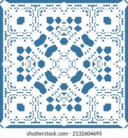 Antique talavera tiles patchwork. Vector seamless pattern arabesque. Bathroom design. Red mexican ornamental  decor for bags, smartphone cases, T-shirts, linens or scrapbooking.