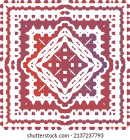 Antique talavera tiles patchwork. Vector seamless pattern trellis. Creative design. Red mexican ornamental  decor for bags, smartphone cases, T-shirts, linens or scrapbooking.