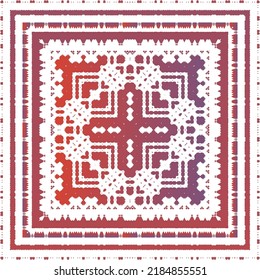 Antique talavera tiles patchwork. Vector seamless pattern trellis. Creative design. Red mexican ornamental  decor for bags, smartphone cases, T-shirts, linens or scrapbooking.