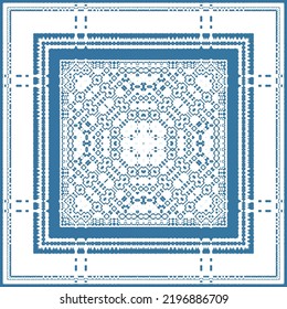 Antique talavera tiles patchwork. Vector seamless pattern arabesque. Bathroom design. Red mexican ornamental  decor for bags, smartphone cases, T-shirts, linens or scrapbooking.