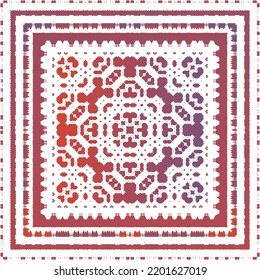 Antique talavera tiles patchwork. Vector seamless pattern trellis. Creative design. Red mexican ornamental  decor for bags, smartphone cases, T-shirts, linens or scrapbooking.