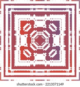 Antique talavera tiles patchwork. Vector seamless pattern trellis. Creative design. Red mexican ornamental  decor for bags, smartphone cases, T-shirts, linens or scrapbooking.