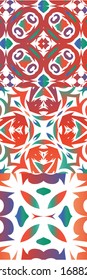 Fliesen-Fliesen-Fliesen aus der Antike. Sammlung nahtloser Vektorillustration-Muster. Universelles Design. Rote mexikanische Dekoration für Taschen, Smartphone-Kisten, T-Shirts, Bettwäsche oder Scrapbooking.