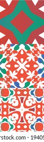 Baldosas de talavera antigua. Colección de patrones sin fisuras vectoriales. Diseño gráfico. Decoración ornamental mexicana roja para bolsas, estuches para smartphones, camisetas, ropa de cama o rayado.