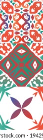 Antique talavera tiles patchworks. Collection of vector seamless patterns. Original design. Red mexican ornamental  decor for bags, smartphone cases, T-shirts, linens or scrapbooking.