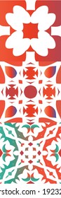 Antique talavera tiles patchworks. Colored design. Collection of vector seamless patterns. Red mexican ornamental  decor for bags, smartphone cases, T-shirts, linens or scrapbooking.