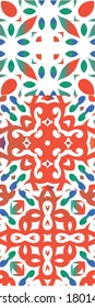 Baldosas de talavera antigua. Diseño creativo. Colección de patrones sin fisuras vectoriales. Decoración ornamental mexicana roja para bolsas, estuches para smartphones, camisetas, ropa de cama o rayado.