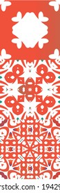Antique talavera tiles patchworks. Creative design. Set of vector seamless patterns. Red mexican ornamental  decor for bags, smartphone cases, T-shirts, linens or scrapbooking.