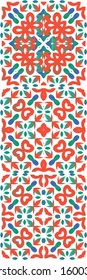 Antique talavera tiles patchworks. Graphic design. Collection of vector seamless patterns. Red mexican ornamental  decor for bags, smartphone cases, T-shirts, linens or scrapbooking.
