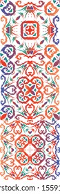 Antique talavera tiles patchworks. Kit of vector seamless patterns. Bathroom design. Red mexican ornamental  decor for bags, smartphone cases, T-shirts, linens or scrapbooking.