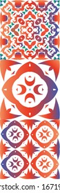 Baldosas de talavera antigua. Kit de modelos vectoriales sin fisuras. Diseño moderno. Decoración decorativa mexicana roja para bolsas, estuches para smartphones, pantalones en T, ropa de cama o rayado.
