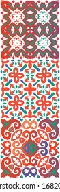 Baldosas de talavera antigua. Kit de modelos vectoriales sin fisuras. Diseño gráfico. Decoración decorativa mexicana roja para bolsas, estuches para smartphones, pantalones en T, ropa de cama o rayado.