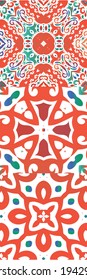Baldosas de talavera antigua. Kit de patrones sin fisuras vectoriales. Diseño elegante. Decoración ornamental mexicana roja para bolsas, estuches para smartphones, camisetas, ropa de cama o rayado.