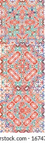 Baldosas de talavera antigua. Conjunto de patrones sin fisuras vectoriales. El diseño del cuarto de baño. Decoración decorativa mexicana roja para bolsas, estuches para smartphones, pantalones en T, ropa de cama o rayado.