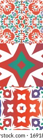 Baldosas de talavera antigua. Conjunto de patrones sin fisuras vectoriales. Diseño de cocina. Decoración decorativa mexicana roja para bolsas, estuches para smartphones, pantalones en T, ropa de cama o rayado.