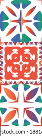 Baldosas de talavera antigua. Conjunto de patrones vectoriales sin fisuras. Diseño elegante. Decoración ornamental mexicana roja para bolsas, estuches para smartphones, camisetas, ropa de cama o rayado.