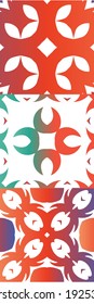 Baldosas de talavera antigua. Conjunto de patrones vectoriales sin fisuras. Diseño elegante. Decoración ornamental mexicana roja para bolsas, estuches para smartphones, camisetas, ropa de cama o rayado.
