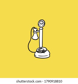 Antique Telephone Icon By Firtinali, Basic Drawing, Antique Concept, Sketch And Vintage Style. - Vector
