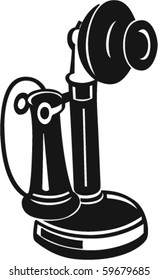 Antique Telephone Vector Illustration