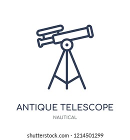 Antique Telescope icon. Antique Telescope linear symbol design from Nautical collection. Simple outline element vector illustration on white background.