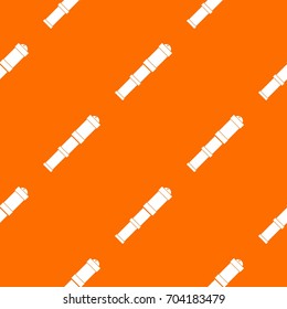 Antique telescope pattern repeat seamless in orange color for any design. Vector geometric illustration