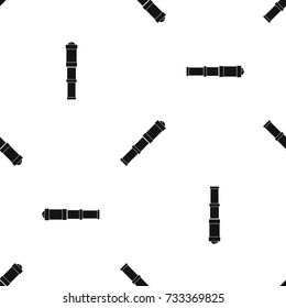 Antique telescope pattern repeat seamless in black color for any design. Vector geometric illustration