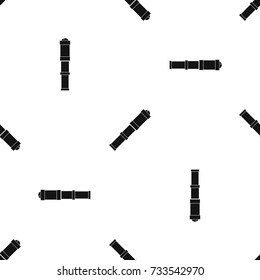 Antique telescope pattern repeat seamless in black color for any design. Vector geometric illustration