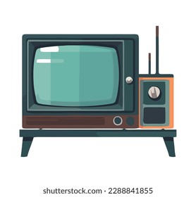 Antique television single object design isolated