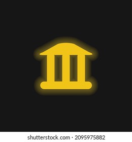 Antique Temple yellow glowing neon icon