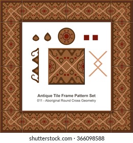 Antique tile frame pattern set_011 Geometry Cross Line.
Antique retro abstract pattern frame set can be used for wallpaper, web page background, surface textures.
