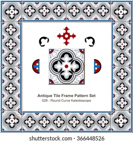 Antique tile frame pattern set_028 Round Curve Kaleidoscope
