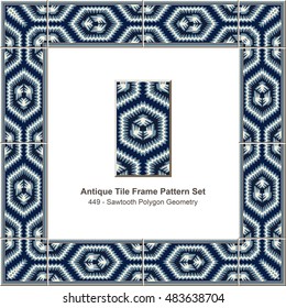 Antique tile frame pattern set_449 Sawtooth Polygon Geometry