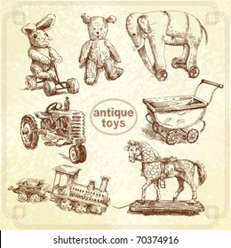 antique toys-original hand drawn collection