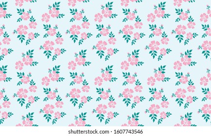 Antique valentine floral pattern Background, with romantic leaf and floral design.