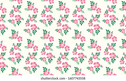 Antique valentine floral pattern Background, with romantic leaf and floral design.