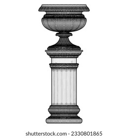Antique Vase Flowerpot Vector 04. Illustration Isolated On White Background. A Vector Illustration Of Flowerpot.