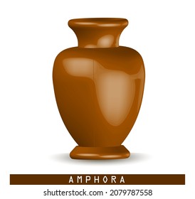 Antike Vase. Griechische Amphora. Clay-Vase. Der Blumentopf ist klassisch. alte Tonamphora einzeln auf Weiß