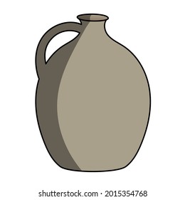 Antique vase with handle vector illustration.
