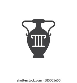 Antique vase icon vector, filled flat sign, solid pictogram isolated on white. Symbol, logo illustration