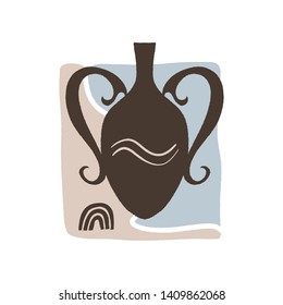 Antique vase modern contemporary art with abstract shapes. Good for interior posters. Vector Clipart